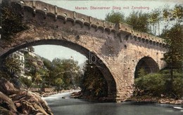 T2/T3 1915 Merano, Meran (Südtirol); Steinerner Steg Mit Zenoburg / Castel San Zeno / Stone Bridge, Castle + K. U. K. La - Unclassified