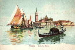 ** T4 Venice, Venezia; Isola S. Giorgio / Island, Gondola. Litho (cut) - Unclassified
