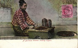 T3 Burmese Folklore, Woman Making Cigars. TCV Card (EB) - Unclassified