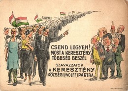 ** T2/T3 Csend Legyen! Most A Keresztény Többség Beszél! Keresztény Községi (Wolff) Párt Anti-kommunista és Antiszemita  - Zonder Classificatie