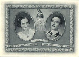 T2 1938 N.M.T. Kujtim Gazmor I Marteses Mbretit / Zog I Of Albania And Geraldine Of Albania. So. Stpl - Non Classés