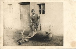 ** T2/T3 Hunter With Hunted Deer. Photo  (fl) - Unclassified