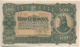 1923. 500K 'Magyar Pénzjegynyomda Rt. Budapest' Nyomdahely Jelöléssel T:III - Non Classificati