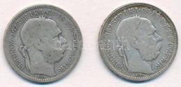 1893KB-1894KB 1K Ag 'Ferenc József' (2x) T:3 
Adamo K5 - Unclassified