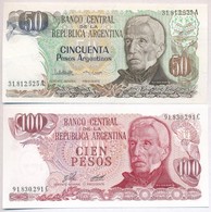 Argentína 1976-1978. 100P + 1983-1985. 50P T:I,I-
Argentina 1976-1978. 100 Pesos + 1983-1985. 50 Pesos C:UNC,AU - Non Classés