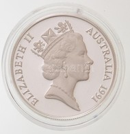 Ausztrália 1991. 10$ Ag 'Feketenyakú Gólya' Piefort, Lezárt Kapszulában (40,08g/0.925/34mm) T:PP Kis Fo.
/ Australia 199 - Non Classés