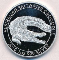 Ausztrália 2015. 1$ Ag 'II. Erzsébet / Ausztrál Krokodil' (1oz/0.999) T:PP Australia 2015. 1 Dollar Ag 'Elisabeth II / A - Non Classificati