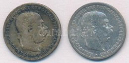 Ausztria 1893. 1K Ag 'Ferenc József' (2x) T:3,3- Patina
Austria 1893. 1 Corona Ag 'Franz Joseph' (2x) C:F,VG Patina - Non Classificati