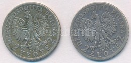 Lengyelország 1933. 2Zl Ag (2x) T:2-
Poland 1932. 2 Zlotych Ag (2x) C:VF - Unclassified