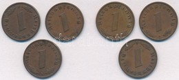 Német Harmadik Birodalom 1937A 1pf (3x) + 1939A 1pf (3x) T:2
German Third Reich 1937A 1 Pfennig (3x) + 1939A 1 Pfennig ( - Unclassified