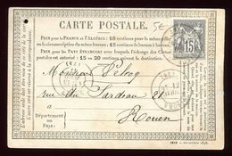 Carte Précurseur De Gisors Pour Rouen En 1877 - Precursor Cards