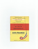 Hiver 58 - 59 ALGER-METROPOLE AIR FRANCE 6 Pages Format 1/4 De A4 - Horaires
