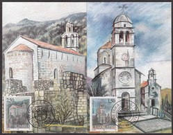 Yugoslavia 1998 Monasteries Of Montenegro, Architecture, Religion, Christianity, Maxi-cards - Lettres & Documents