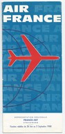 1960 26 Juin Au 03 Septembre  AIR FRANCE Lignes Au Départ De Strasbourg 10  Pages Format 1/3 De A4 - Timetables