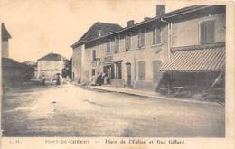 38-PONT-DE-CHERUY- PLACE DE L'EGLISE ET RUE GIFFARD - Pont-de-Chéruy