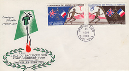 Enveloppe FDC  1er Jour   NOUVELLES  HEBRIDES   3éme  Jeux  Sportifs  Du  Pacifique  Sud   1969 - FDC