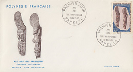 Enveloppe  FDC   1er Jour  POLYNESIE    Art  Des  ILES  MARQUISES   1967 - FDC