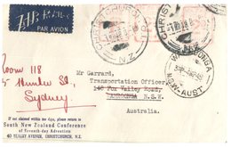 (108) New Zealand Cover Posted To Australia (as Seen) 1948 - Many Postmarks / Re-directed - Briefe U. Dokumente