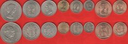 Great Britain Set Of 8 Coins: 1/2 Penny - 1 Crown 1947-1967 UNC - M. Collezioni