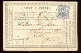 Carte Précurseur Pour Lille En 1876 - Cartes Précurseurs