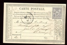 Carte Précurseur De Rochefort Pour St Junien En 1876 - Vorläufer
