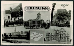RB 1212 - Early Real Photo Mutiview Postcard - Nottingham - Northamptonshire