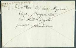 LAC De (griffe Noire H.30) NIEUWPOORT/FRANCO Le 7 Avril 1827 Vers Deynze; Port De '20' Cents. - TB -  13046 - 1815-1830 (Holländische Periode)