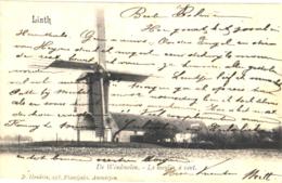 Linth = Lint  1 Oude Postkaart , Niet Verdeelde Rug 1908,  De Windmolen Op De MOLENVELDWEG, Uitgever D. HENDRIX - Lint