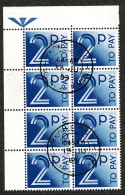 RB 1213 - Super Corner Block Of 8 X 2p GB Postage Stamps - Fine Used - Taxe