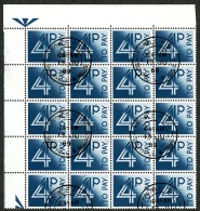 RB 1213 - Super Corner Block Of 20 X 4p GB Postage Stamps - Fine Used - Taxe
