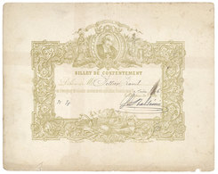 Billet De Contentement, école Chrétienne Des Frères, 1876 - Diploma & School Reports
