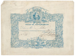Billet De Contentement, école Chrétienne Des Frères, 1875 - Diploma & School Reports