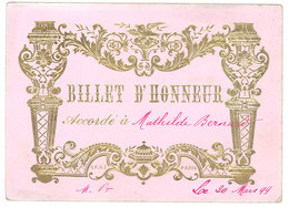 Billet D' Honneur - élève, école, 1899 - Diploma & School Reports