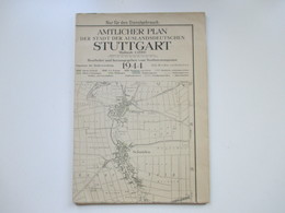 Amtlicher Plan Der Stadt Der Auslandsdeutschen Stuttgart 1944 Nur Für Den Dienstgebrauch / Stadtmessungsamt Rar - Topographische Kaarten