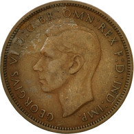 Monnaie, Grande-Bretagne, George VI, 1/2 Penny, 1948, TB, Bronze, KM:844 - C. 1/2 Penny