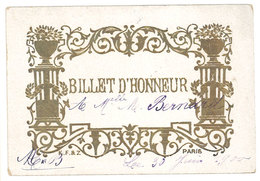 Billet D' Honneur - élève, école, 1900 - Diploma & School Reports