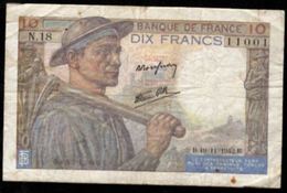 10 FRANCS MINEUR 19.11.1942 F:8/5 - 10 F 1941-1949 ''Mineur''