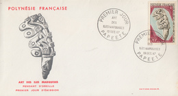 Enveloppe  FDC   1er  Jour  POLYNESIE    Art  Des  ILES  MARQUISES   1967 - FDC