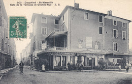 38 . Isère : St Marcellin : Café De La Terrasse  Et Grande Rue . - Saint-Marcellin