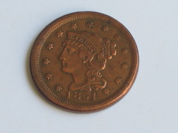 1 Cent 1851 Braided Hair Cent - United States Of AMERICA - Etats-unis - USA  *** EN ACHAT IMMEDIAT  *** - 1840-1857: Braided Hair