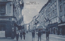 ITALIE. TRIESTE. Corso Vitt. Em. III ( Bar Torinese / Ets Renato Cappellani / Tramway Talmone N°144) - Trieste