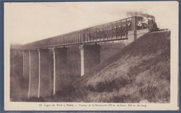 = Viaduc De La Souleuvre Avec Train De La Ligne De Vire à Caen Timbres 2x 412 Type Mercure 25.01.43 - Structures