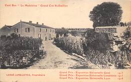 33-SAINT-EMILION- CURE BON " LA MADELEINE " GRAND CRÛ ST- EMILION, LANDE- LAPELETRIE PROPRIETAIRE - Saint-Emilion