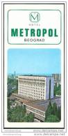 Serbien - Beograd 60er Jahre - Hotel Metropol - Faltblatt Mit 10 Abbildungen - Stadtplan - Altri & Non Classificati