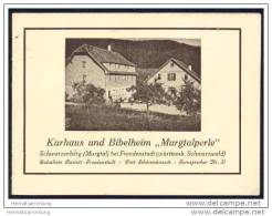 Schwarzenberg 30er Jahre - Kurhaus Und Bibelheim Murgtalperle - Heimleitung Christian Wais Und Albert Zutavern - Baden-Wurtemberg