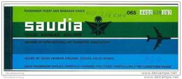 Saudia - Saudi Arabian Airlines 1982 - Geneva Riyadh Jeddah Geneva - Tickets