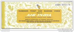 Air-India 1972 - Bangalore Cochin Bangalore Rome - Tickets
