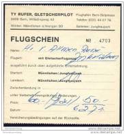 Ty Rufer Gletscherpilot Flughafen Bern-Belpmoos - Flugschein 1971 - Biglietti