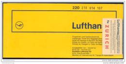 Lufthansa 1969 - Zurich Hannover Zurich - Europa