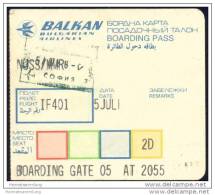 Boarding Pass - Balken Bulgarian Airlines - Bordkarten